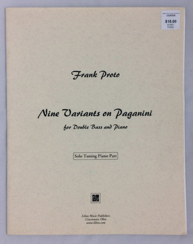Proto, Frank - Nine Variants on Paganini - Solo Tuning Piano Part - Quantum Bass Market